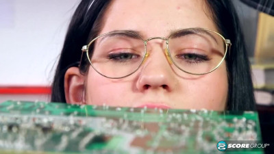 Karly and Rion's Lab Lust: Petite Tease and Big Cock Thrill