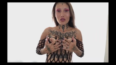 Perfect and sensual tattooed bitch teases her man with her body