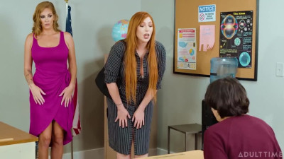 MILF Teachers MFF Classroom Threesome with Student