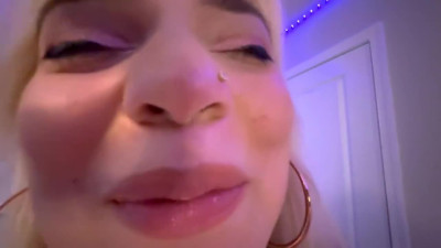 A blonde stepsister gets fresh stepbrother's cum instead of a cake