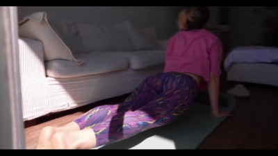 POV fuck with perfect busty teen Blonde step-sis after her yoga
