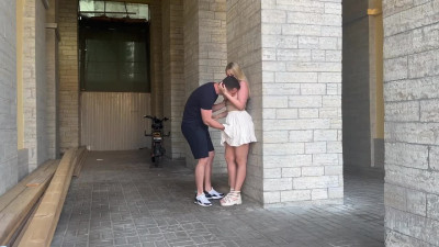 Hot girl enjoys public sex and gets fucked on a city street without a drop of shame