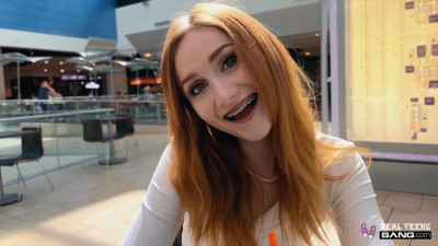 Redhead cutie Scarlet Skies gets her muff fucked in different scenes