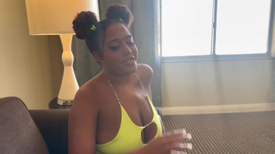 Busty ebony got her pussy filled by his white dick POV