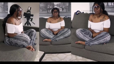 Black BBW takes a white dick in ass and hairy cunt for the first time